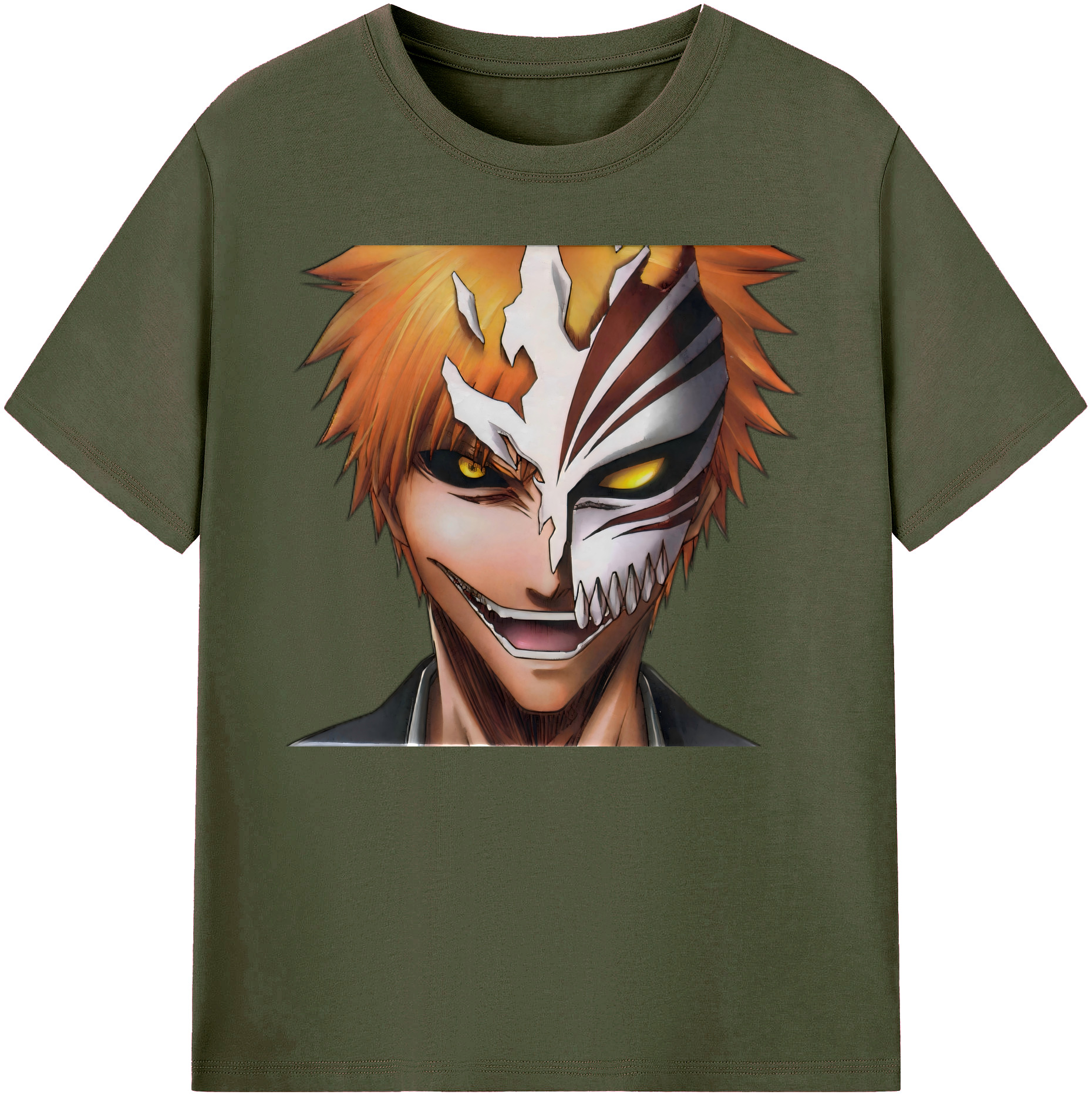 （画像用） ブリーチ 黒崎一護（くろさき いちご）BLEACH Kurosaki Ichigo 綿100％ メンズ半袖Tシャツ｜肌触りやわらか＆通気性